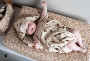 Noppies Badcapes & Wikkeldoeken | Thuis<Badcape Printed Duck Baby Hooded Towel - Indian Tan