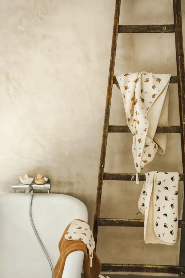 Noppies Badcapes & Wikkeldoeken | Thuis<Badcape Printed Duck Baby Hooded Towel - Indian Tan
