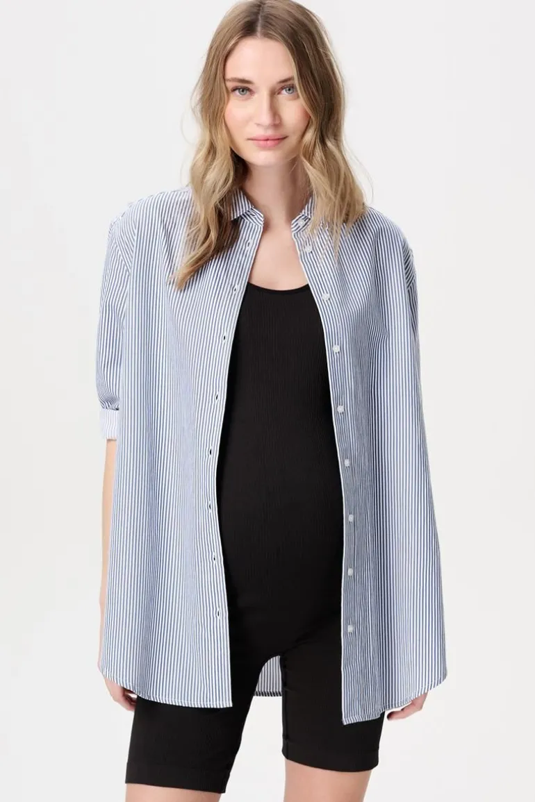 blouse_arles__gris_blue_s_0.webp Noppies Blouses | Blouses & Tunieken<Blouse Arles - Gris blue Stripe