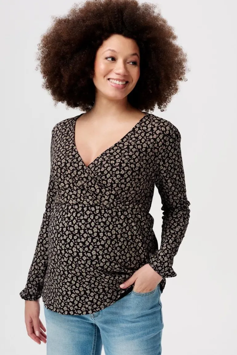blouse_janice__black_flow_0.webp Noppies Blouses | Blouses & Tunieken<Blouse Janice - Black flower