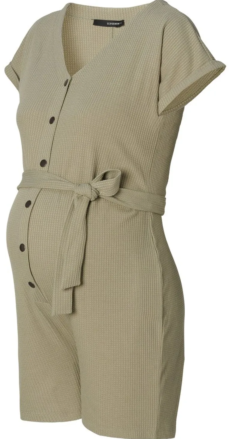 jumpsuit_met_voedingsfunc_3-6.webp Noppies Jumpsuits | Jumpsuits<Jumpsuit Met Voedingsfunctie Waffle - Vetiver