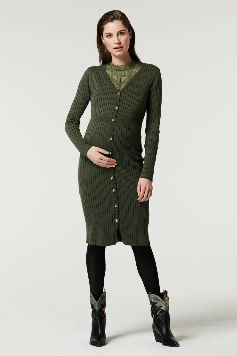 jurk_button_rib__grape_le_11.webp Noppies Jurken<Jurk Button Rib - Grape Leaf