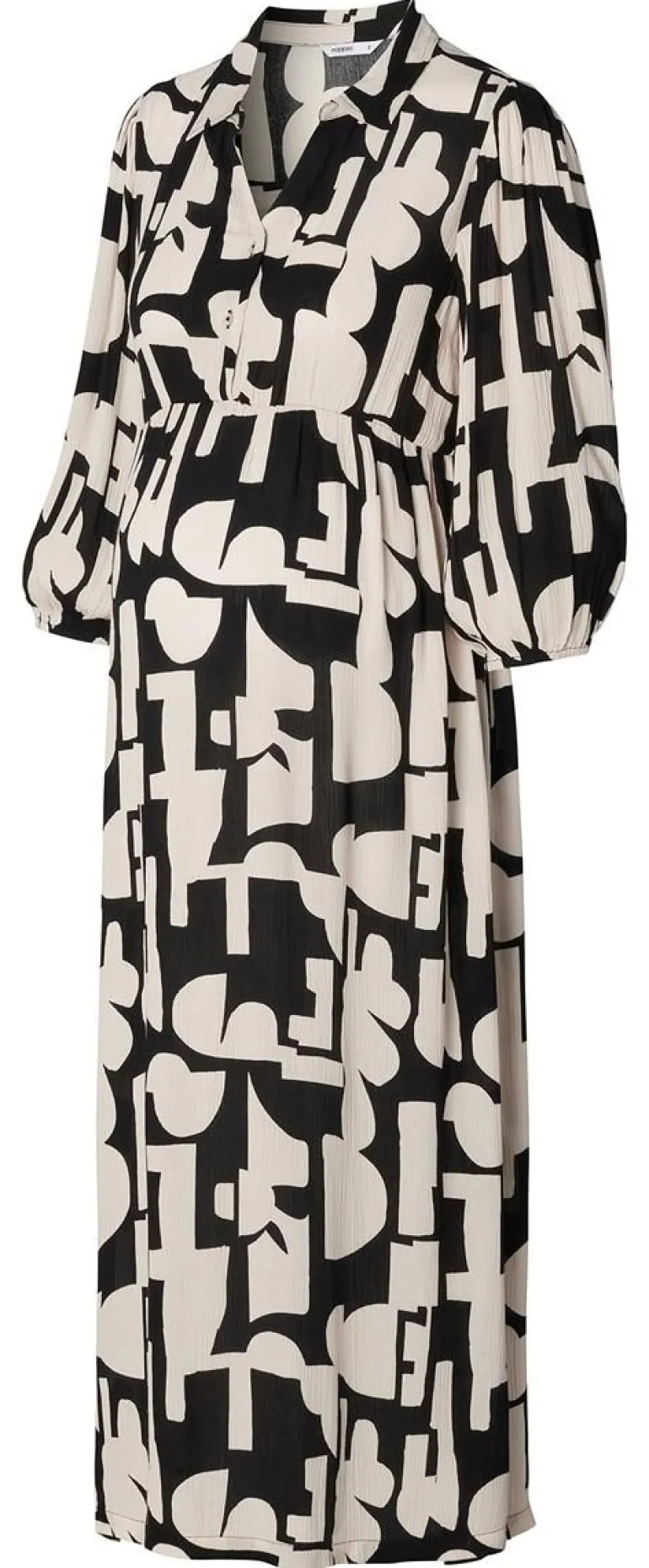 jurk_met_voedingsfunctie__11.webp Noppies Jurken | Jurken<Jurk Met Voedingsfunctie Lieksa - Monochrome All Over Print