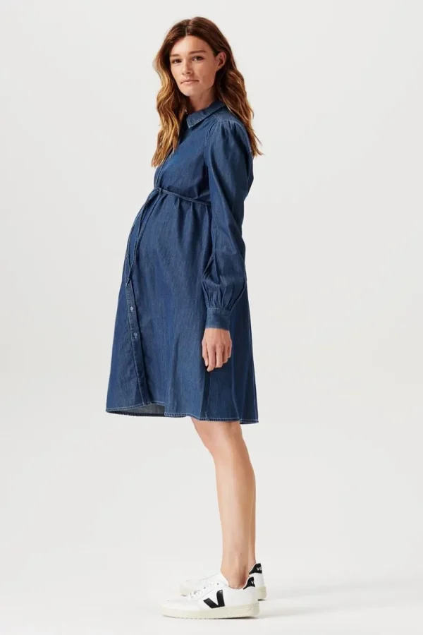 Noppies Jurken | Jurken<Jurk Met Voedingsfunctie Oberlin - Vintage Blue