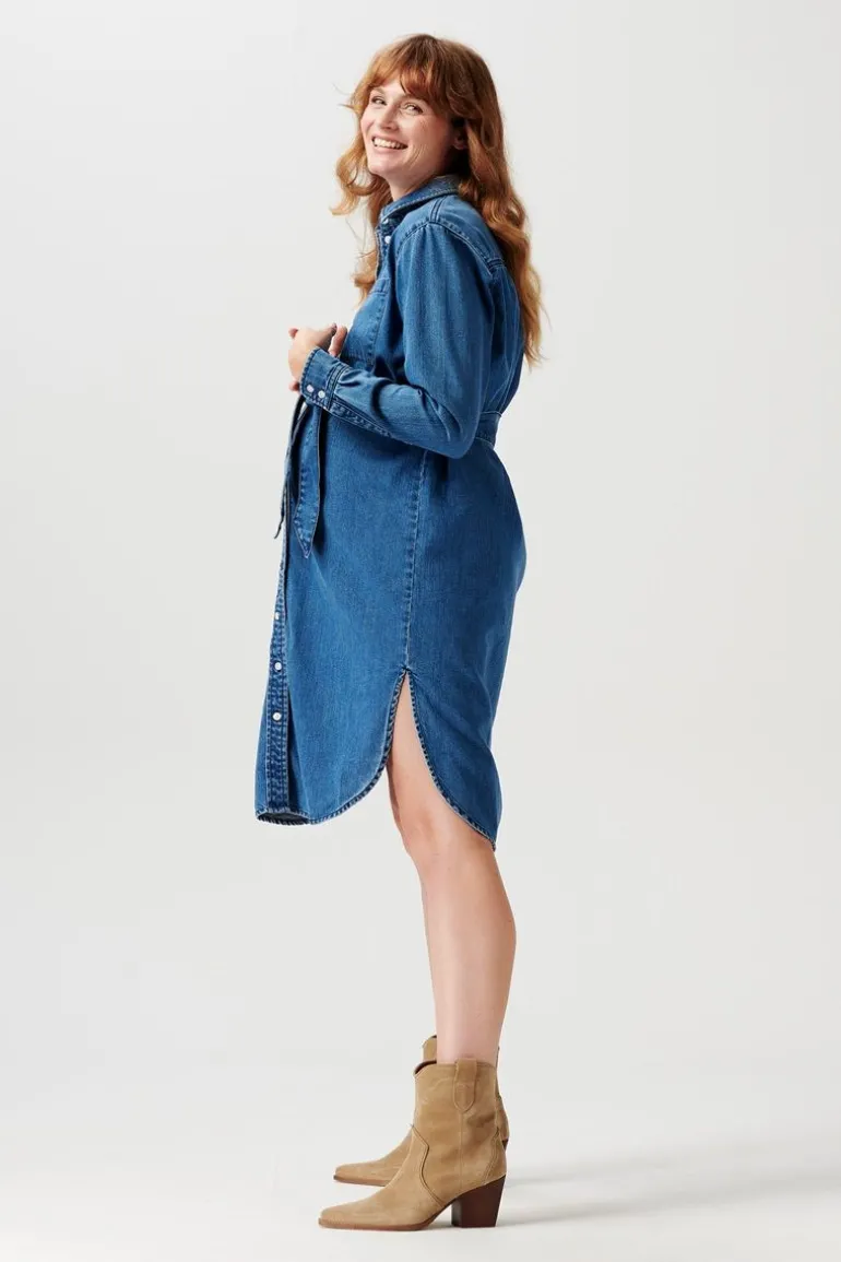 jurk_met_voedingsfunctie__5-143.webp Noppies Jurken | Jurken<Jurk Met Voedingsfunctie Athens - Medium Blue Wash