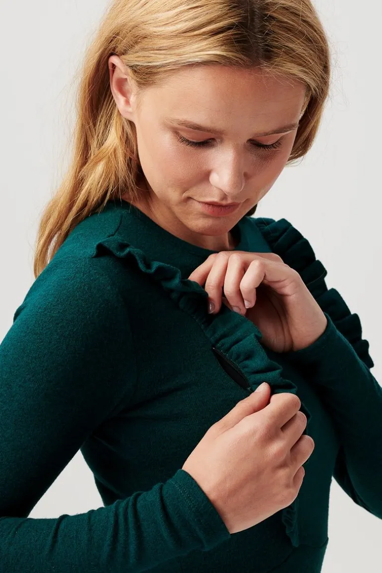 jurk_met_voedingsfunctie__6-112.webp Noppies Jurken | Jurken<Jurk Met Voedingsfunctie Paducah - Deep Teal