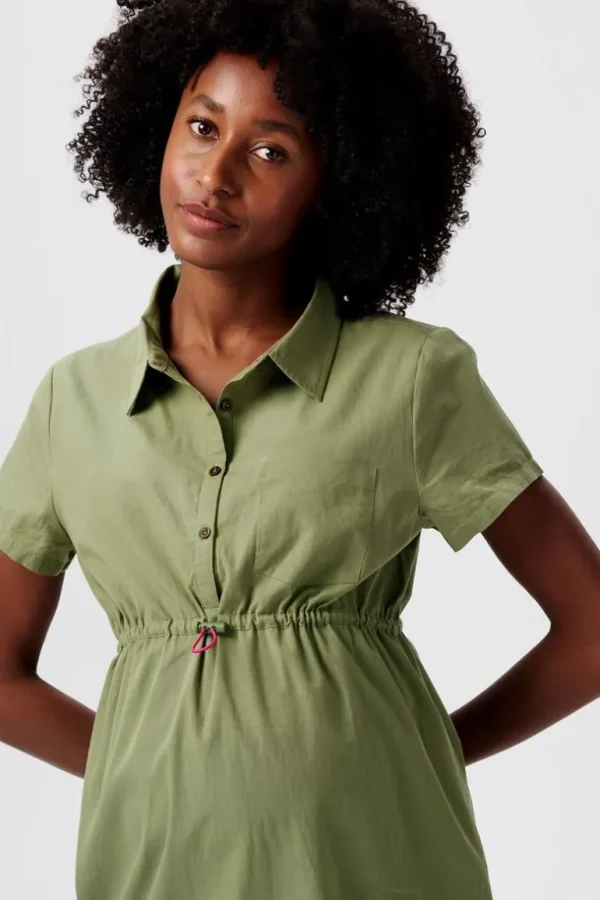 Noppies Jurken | Jurken<Jurk Met Voedingsfunctie - Olive Green