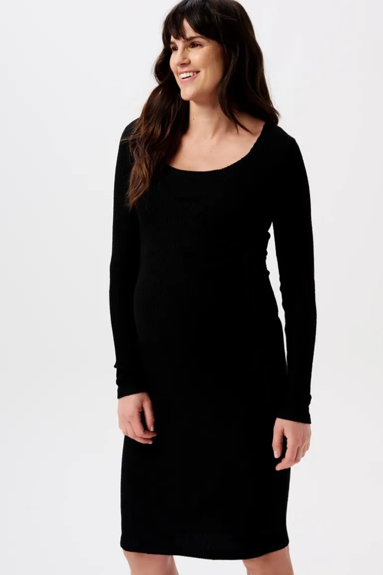 jurk_met_voedingsfunctie__6-81.webp Noppies Jurken | Jurken<Jurk Met Voedingsfunctie Asa Ultra Soft Nursing Dress - Black