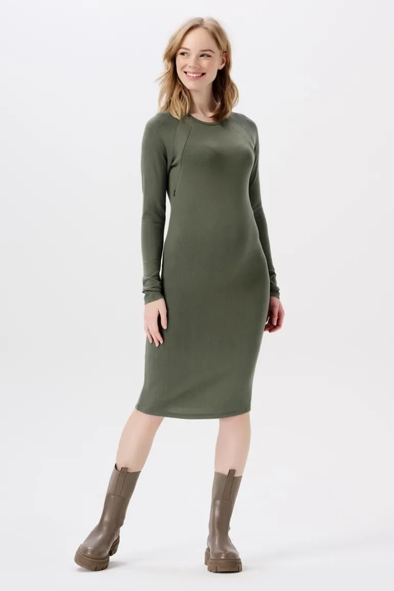 jurk_met_voedingsfunctie__7-100.webp Noppies Jurken | Jurken<Jurk Met Voedingsfunctie Zane - Olive