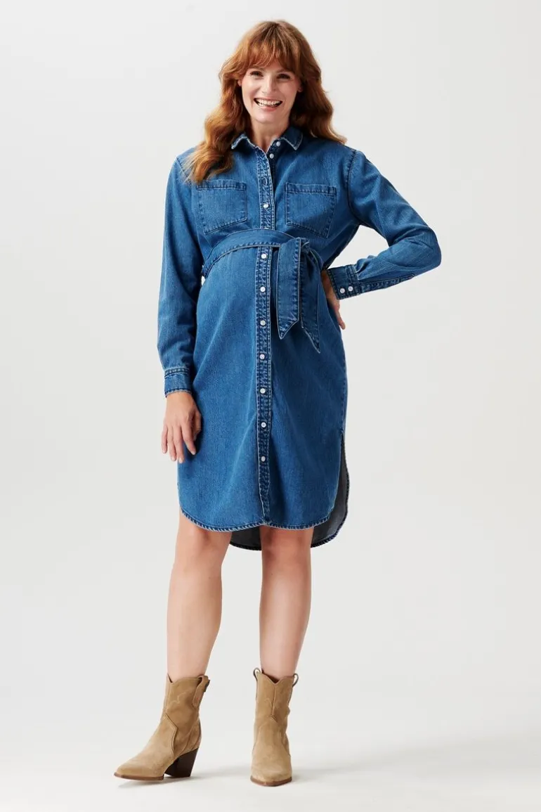 jurk_met_voedingsfunctie__7-138.webp Noppies Jurken | Jurken<Jurk Met Voedingsfunctie Athens - Medium Blue Wash