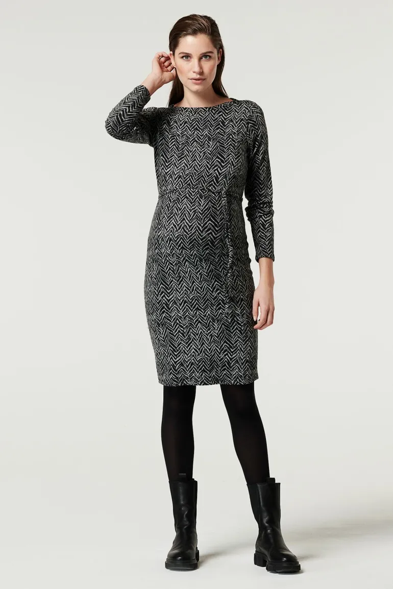 jurk_vprint__grey_melange_0.webp Noppies Jurken<Jurk V-print - Grey Melange