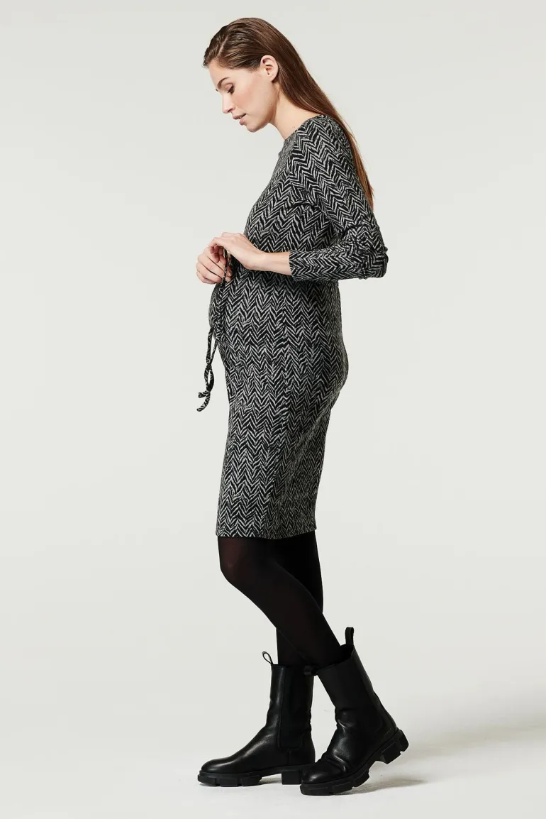 jurk_vprint__grey_melange_13.webp Noppies Jurken<Jurk V-print - Grey Melange