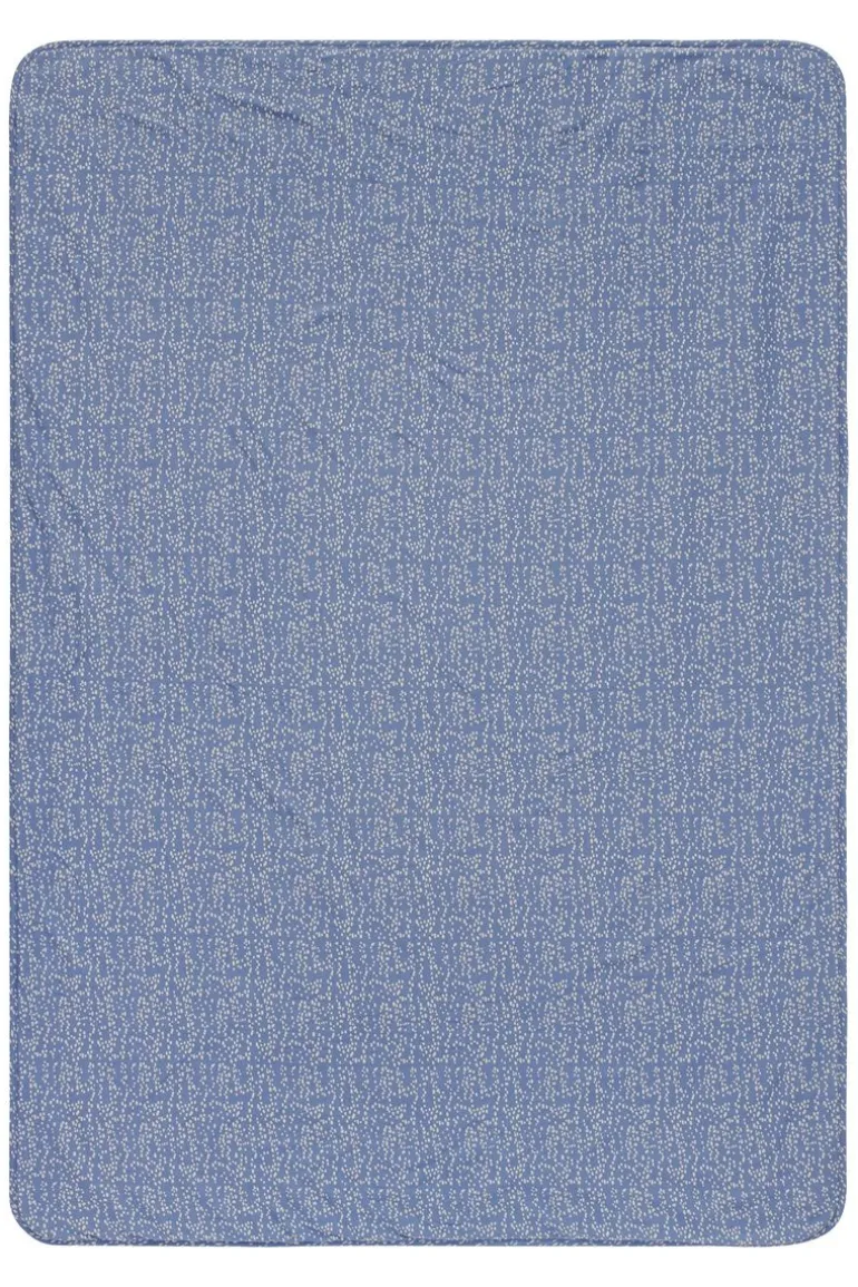 ledikant_laken_teddy_fanc_5.webp Noppies Lakens | Babykamer<Ledikant Laken Teddy Fancy Dot Cot Blanket - Colony Blue