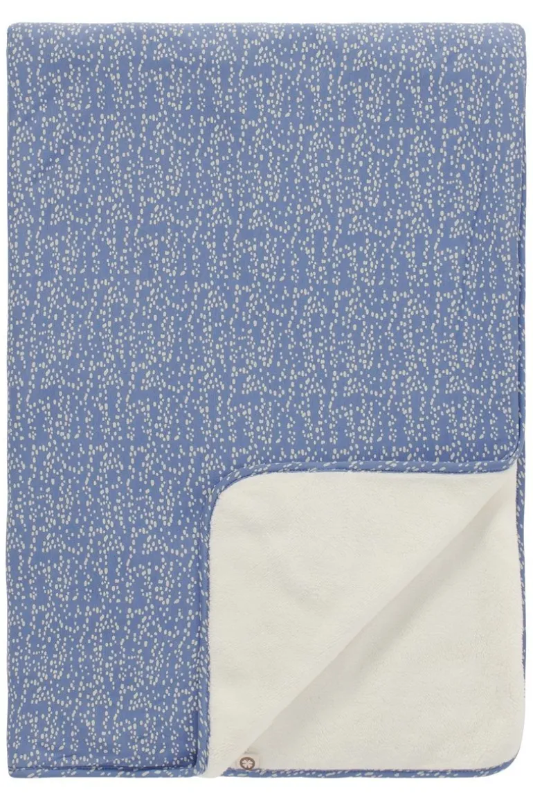 ledikant_laken_teddy_fanc_7.webp Noppies Lakens | Babykamer<Ledikant Laken Teddy Fancy Dot Cot Blanket - Colony Blue