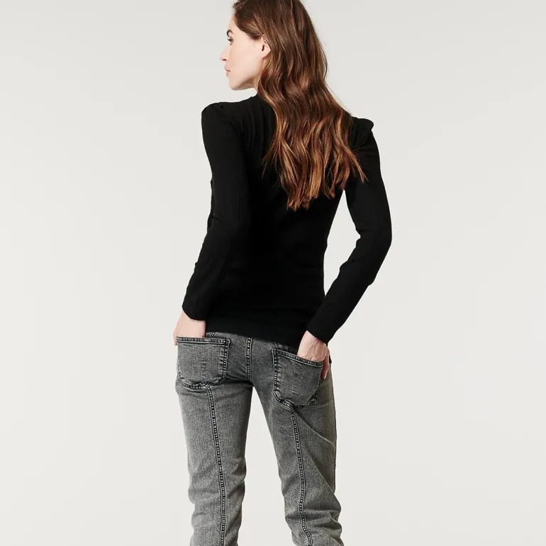 longsleeve_brushed_col__b_6.webp Noppies Shirts<Longsleeve Brushed Col - Black