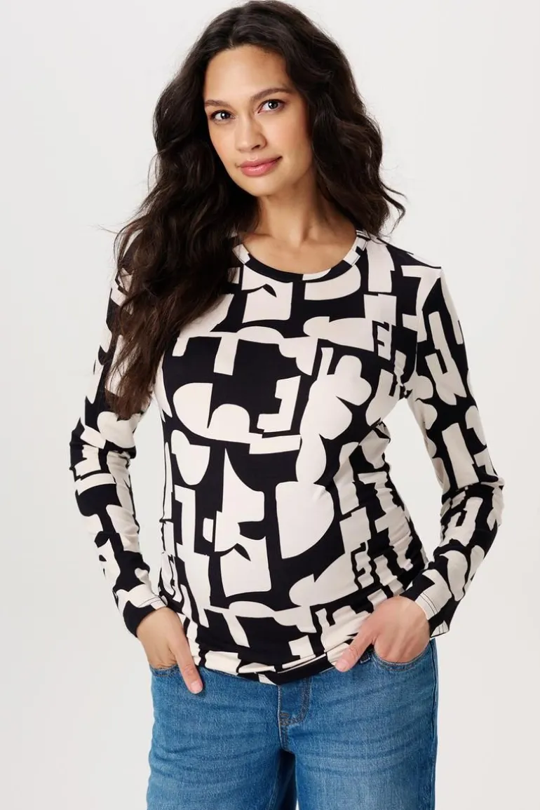 longsleeve_eura__monochro_0.webp Noppies Shirts<Longsleeve Eura - Monochrome All Over Print
