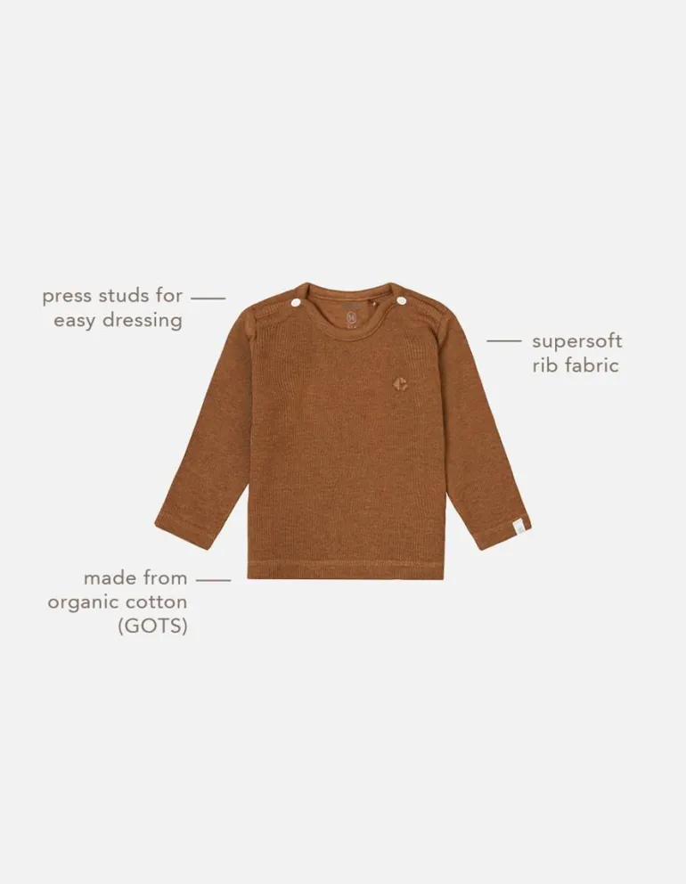 longsleeve_natal__chipmun_2.webp Noppies Shirts | Basics<Longsleeve Natal - Chipmunk Melange