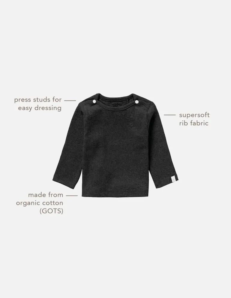 longsleeve_natal__dark_gr_3.webp Noppies Shirts | Basics<Longsleeve Natal - Dark grey melange