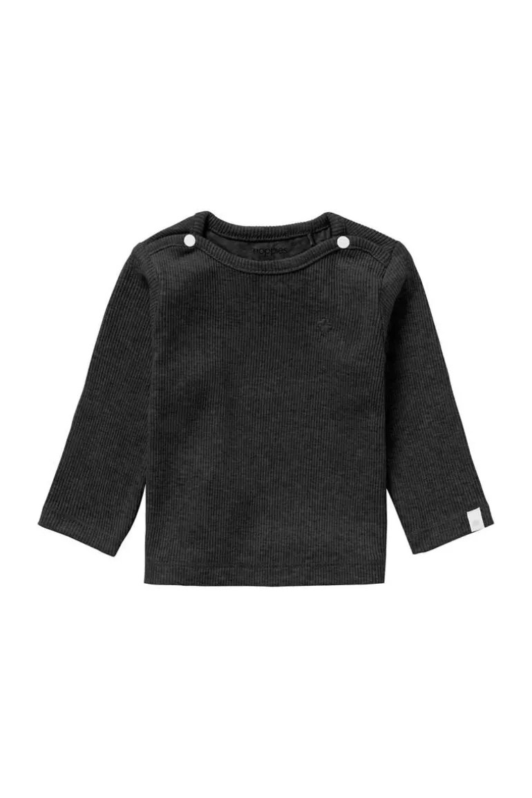 longsleeve_natal__dark_gr_4.webp Noppies Shirts | Basics<Longsleeve Natal - Dark grey melange