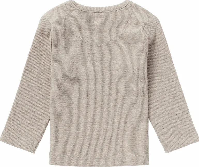longsleeve_natal__taupe_m_1.webp Noppies Shirts | Basics<Longsleeve Natal - Taupe Melange