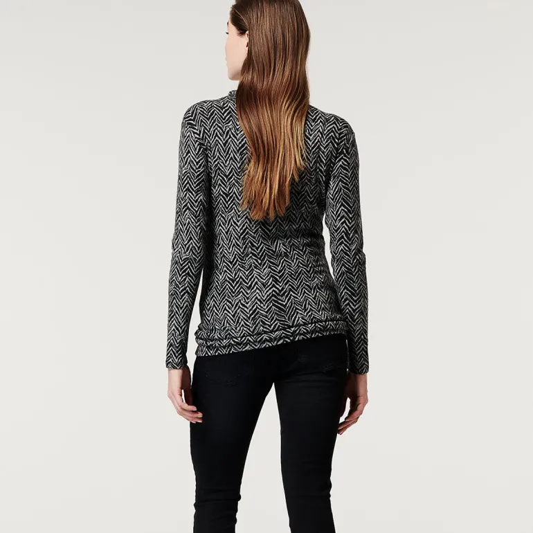 longsleeve_vprint__grey_m_14.webp Noppies Shirts<Longsleeve V-print - Grey Melange