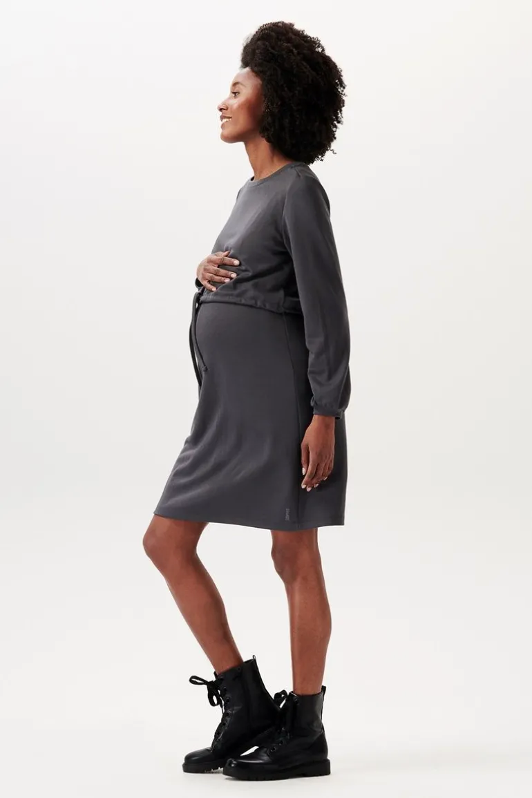 lounge_jurk__charcoal_gre_5.webp Noppies Ondergoed | Nachtkleding & Loungewear<Lounge Jurk - Charcoal Grey