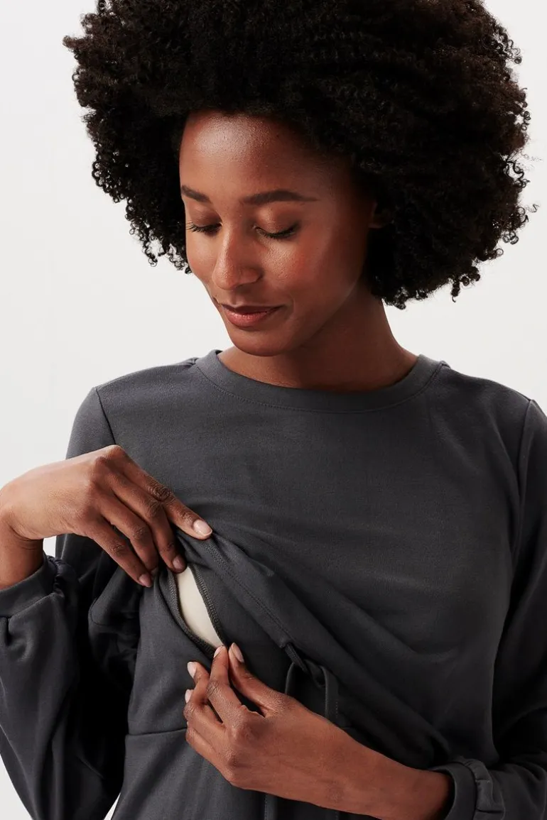 lounge_jurk__charcoal_gre_6.webp Noppies Ondergoed | Nachtkleding & Loungewear<Lounge Jurk - Charcoal Grey