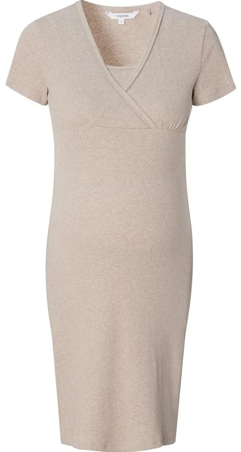 nachtjapon_met_voedingsfu_2-7.webp Noppies Nachtkleding & Loungewear | Ondergoed<Nachtjapon Met Voedingsfunctie Tami - Taupe Melange
