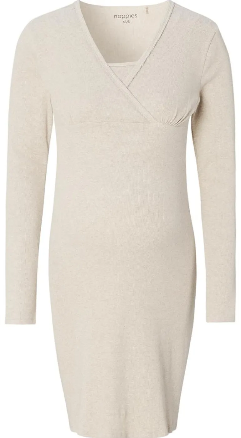 nachtjapon_met_voedingsfu_2.webp Noppies Nachtkleding & Loungewear | Ondergoed<Nachtjapon Met Voedingsfunctie Alisa - Oatmeal