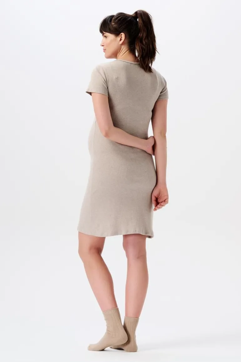 nachtjapon_met_voedingsfu_7-7.webp Noppies Nachtkleding & Loungewear | Ondergoed<Nachtjapon Met Voedingsfunctie Tami - Taupe Melange
