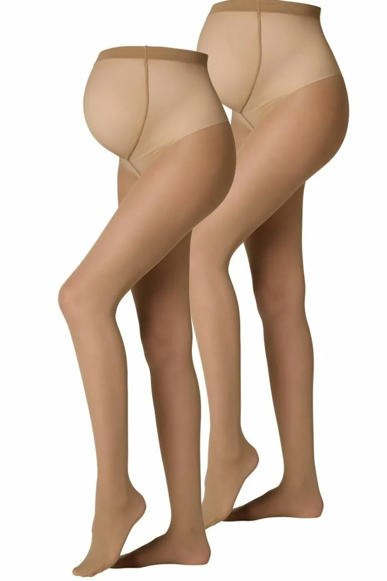 panty_pack_maternity_tigh_0.webp Noppies Panty's & Maillots<Panty 2-Pack Maternity Tights 20 Den - Nude