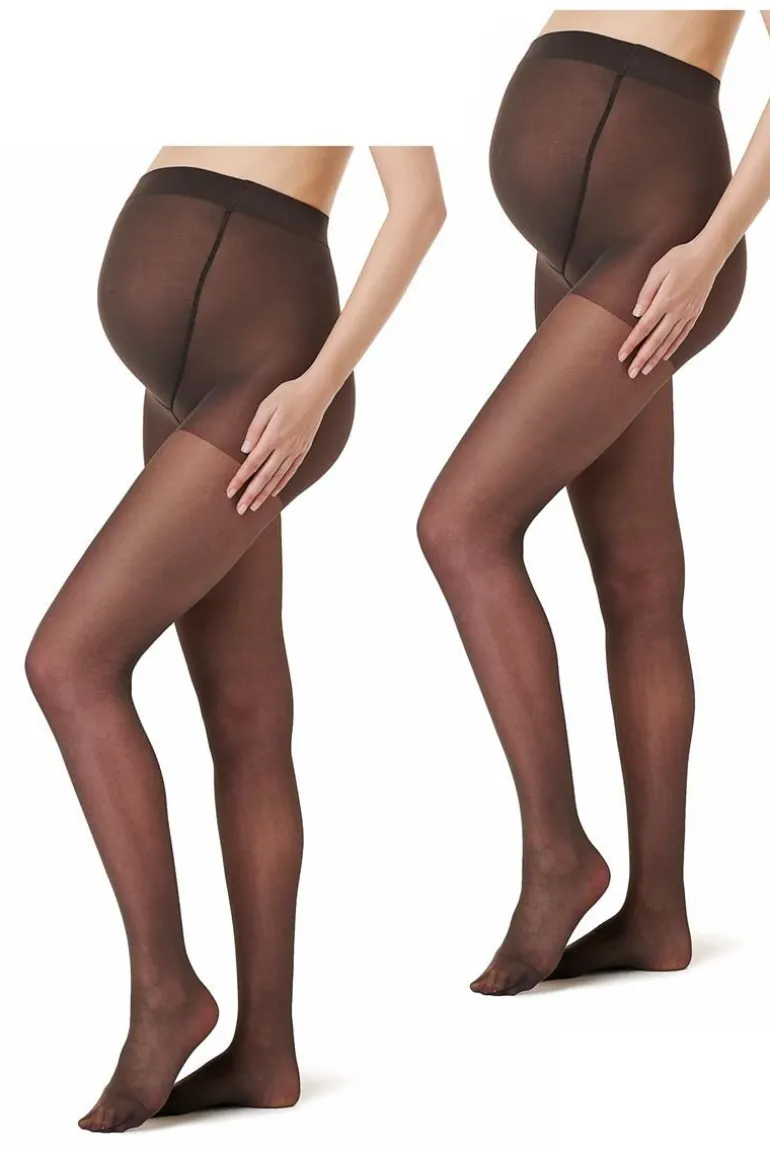 panty_pack_maternity_tigh_3-2.webp Noppies Panty's & Maillots<Panty 2-Pack Maternity Tights 20 Den - Nearly black