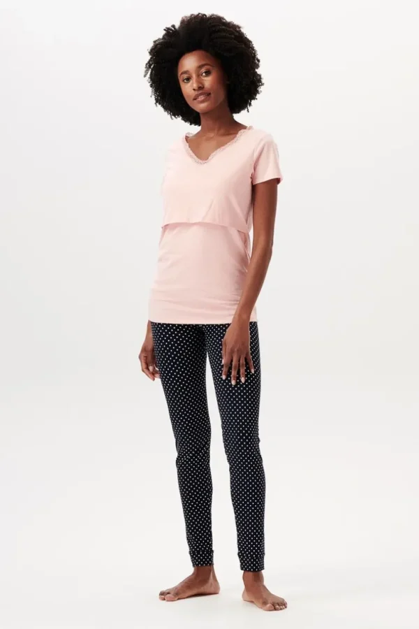 Noppies Nachtkleding & Loungewear | Ondergoed<Pyjamashirt Met Voedingsfunctie Floor - Silver Pink