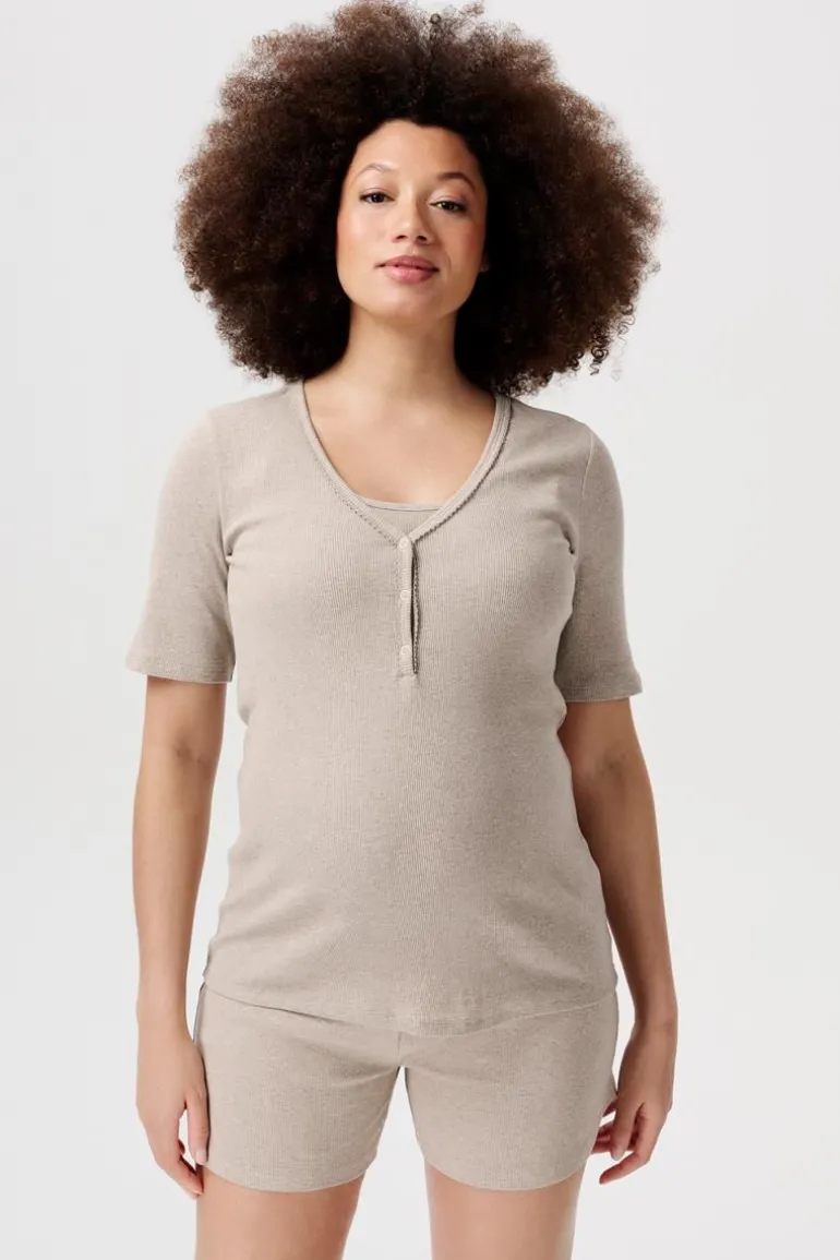 pyjamashort_jada__taupe_m_6.webp Noppies Ondergoed | Nachtkleding & Loungewear<Pyjamashort Jada - Taupe Melange