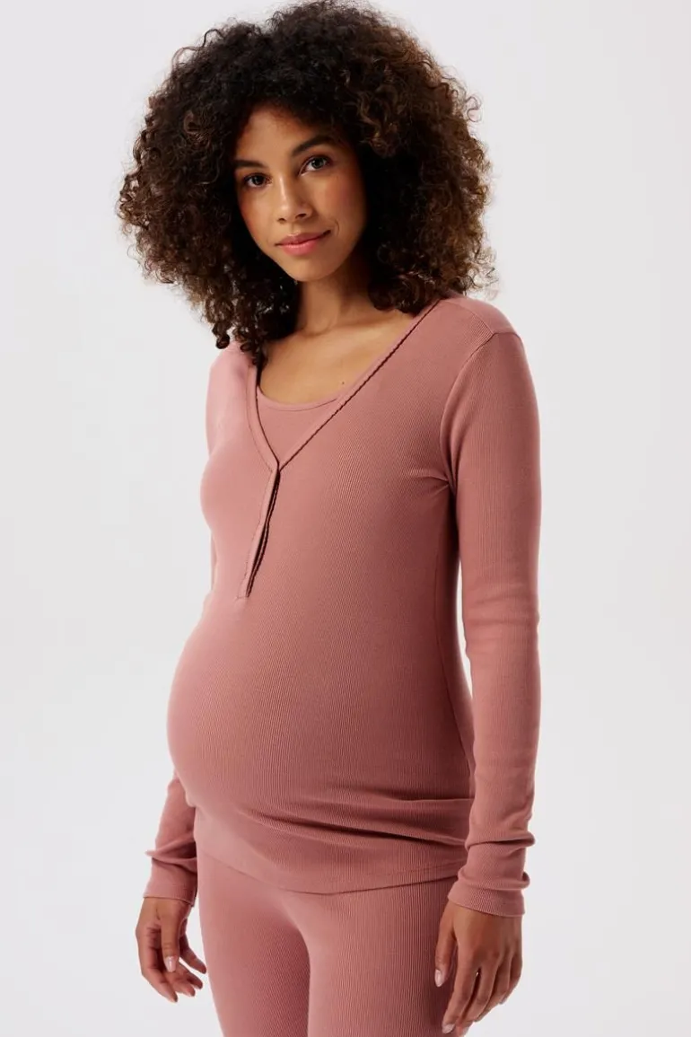 pyjamatop_met_voedingsfun_0-4.webp Noppies Nachtkleding & Loungewear | Ondergoed<Pyjamatop Met Voedingsfunctie Amala - Burlwood