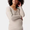Noppies Nachtkleding & Loungewear | Ondergoed<Pyjamatop Met Voedingsfunctie Amala - Taupe Melange