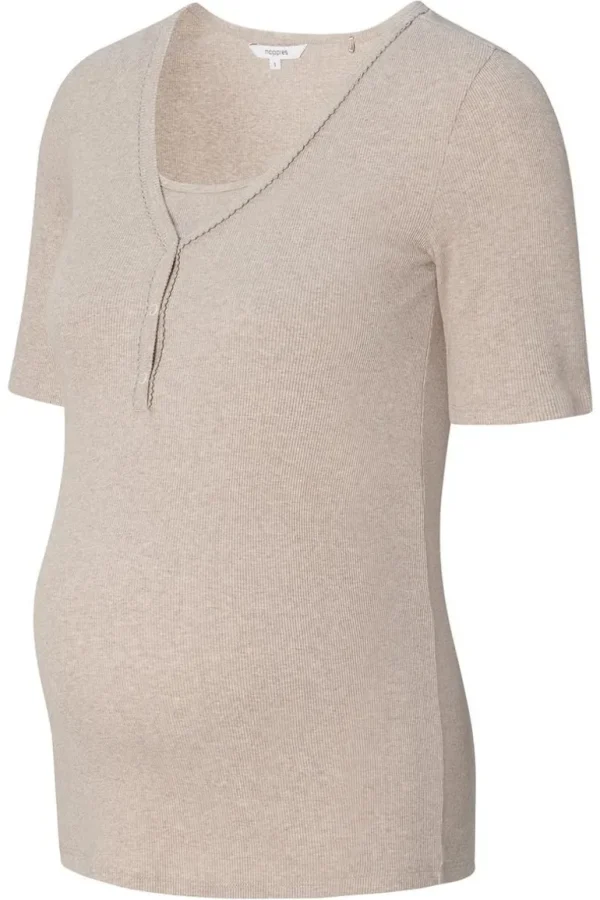 Noppies Nachtkleding & Loungewear | Ondergoed<Pyjamatop Met Voedingsfunctie Renate - Taupe Melange