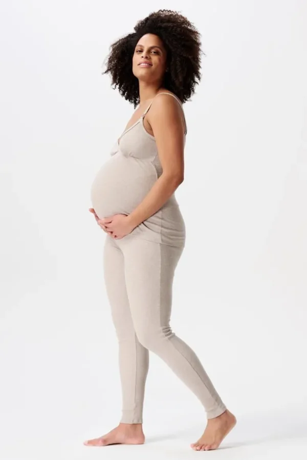 Noppies Nachtkleding & Loungewear | Ondergoed<Pyjamatop Met Voedingsfunctie Maja - Taupe Melange