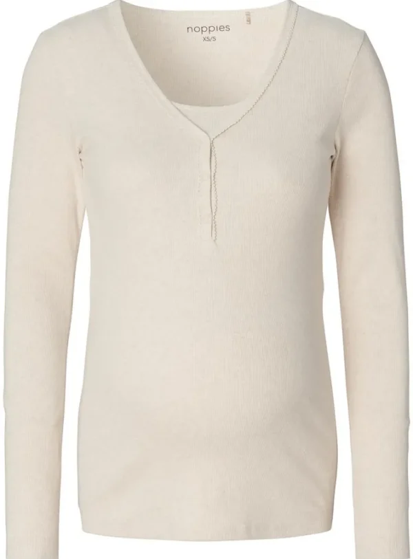 Noppies Ondergoed | Nachtkleding & Loungewear<Pyjamatop Met Voedingsfunctie Amala - Oatmeal