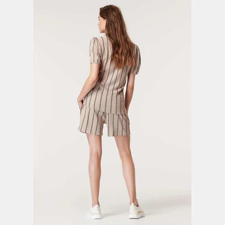 shorts_stripe__oxford_tan_6.webp Noppies Korte Broeken | Broeken<Shorts Stripe - Oxford Tan