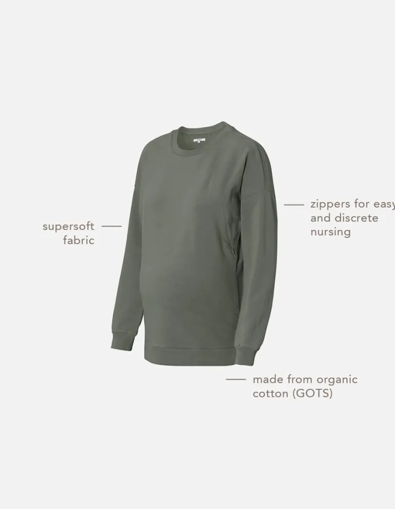 trui_met_voedingsfunctie__7-2.webp Noppies Truien & Sweaters | Truien & Sweaters<Trui Met Voedingsfunctie Lesy - Olive