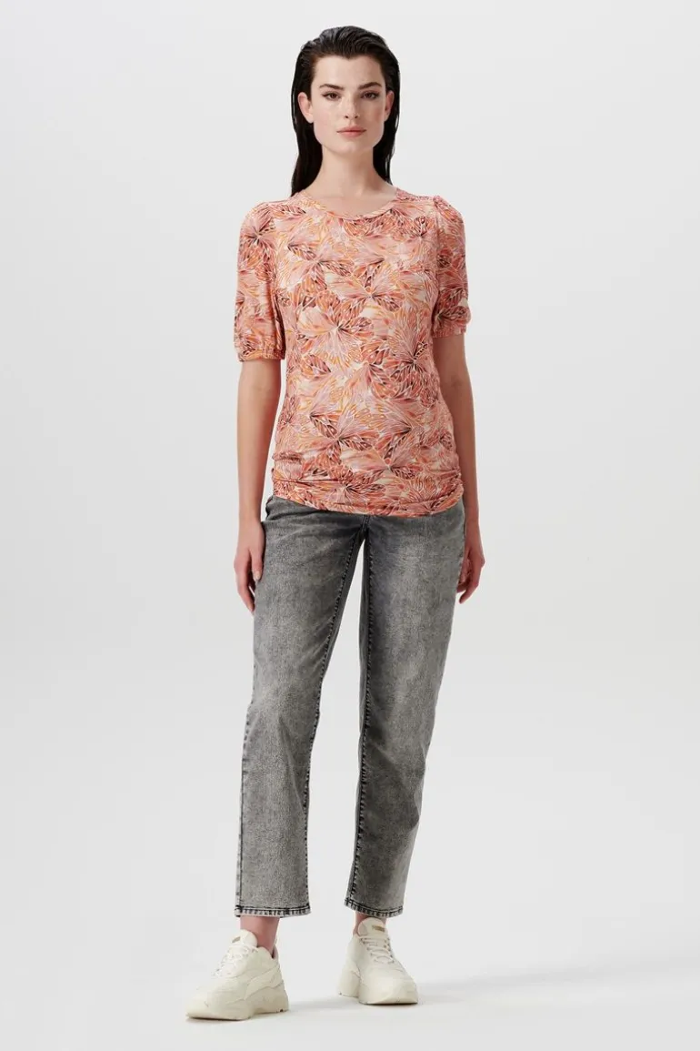 tshirt_florala__mock_oran_0.webp Noppies T-Shirts<T-shirt Florala - Mock Orange