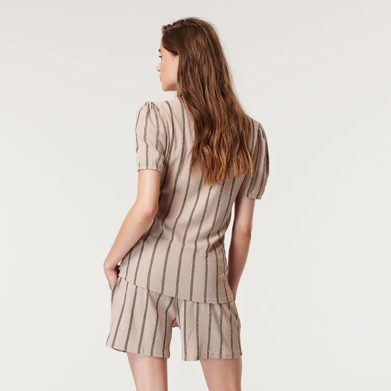 tshirt_stripe__oxford_tan_6.webp Noppies T-Shirts<T-shirt Stripe - Oxford Tan