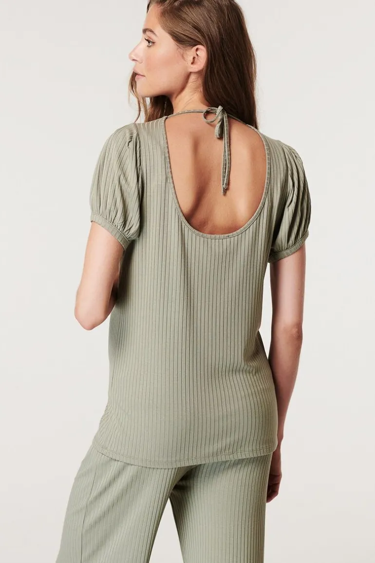 tshirt_volant__vetiver_6.webp Noppies T-Shirts<T-shirt Volant - Vetiver