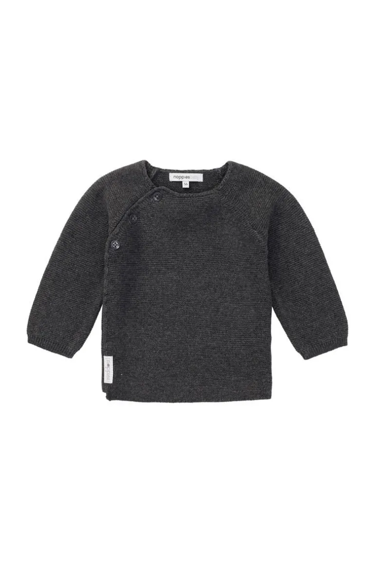 vest_pino__dark_grey_mela_0.webp Noppies Vesten | Basics<Vest Pino - Dark grey melange
