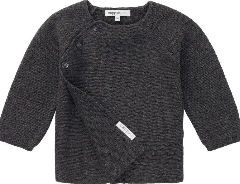 vest_pino__dark_grey_mela_2.webp Noppies Vesten | Basics<Vest Pino - Dark grey melange