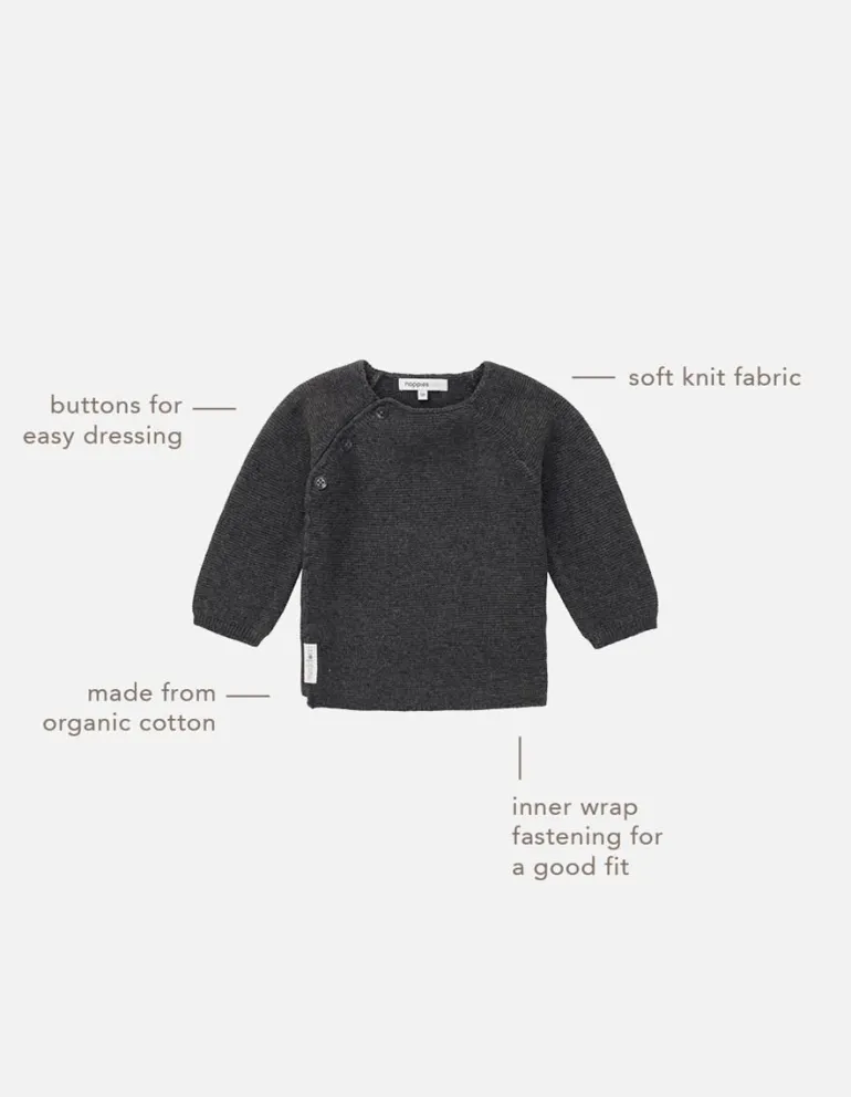 vest_pino__dark_grey_mela_3.webp Noppies Vesten | Basics<Vest Pino - Dark grey melange