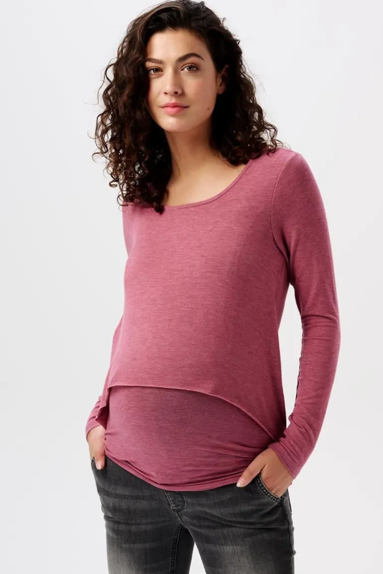 voedings_tshirt__dark_old_6.webp Noppies T-Shirts | T-Shirts<Voedings T-shirt - Dark Old Pink