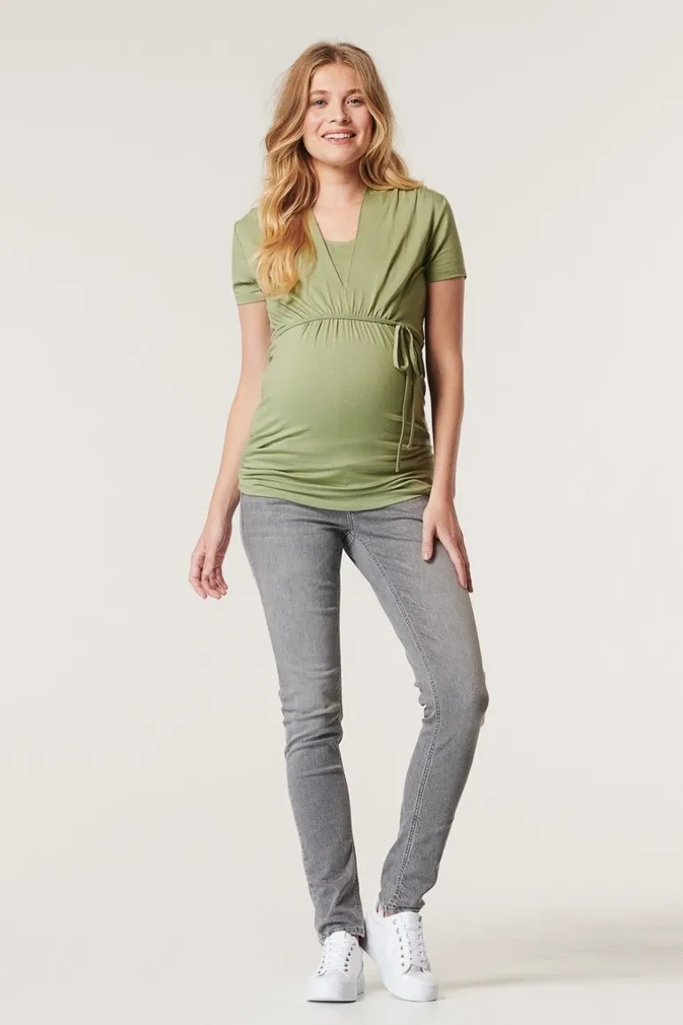 voedings_tshirt__real_oli_9.webp Noppies T-Shirts | T-Shirts<Voedings T-shirt - Real Olive