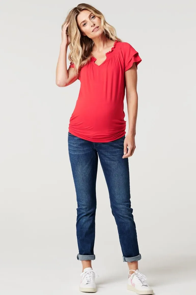 voedings_tshirt_dale__poi_0.webp Noppies T-Shirts | T-Shirts<Voedings T-shirt Dale - Poinsettia